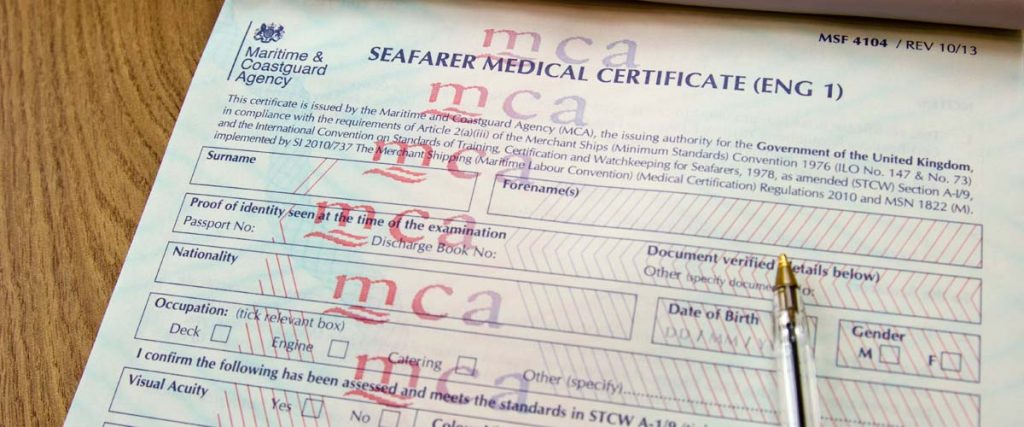 Seafarer medical certificate